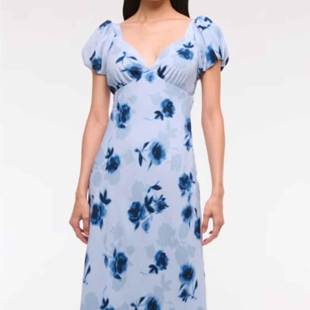 Abercrombie & Fitch Light Blue Floral Midi Dress